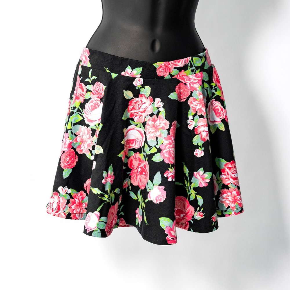 Ambiance Apparel | Floral | Mini Skater Skirt